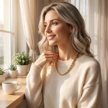 Laden Sie das Bild in den Galerie-Viewer, Halskette mit gedrehter Kordelkette aus Edelstahl