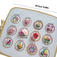 Laden Sie das Bild in den Galerie-Viewer, Kleiner Blumenrahmen Stickereiset