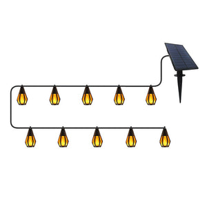 Sakerplus Solar Flackernde Flammen Lichterkette