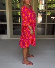 Laden Sie das Bild in den Galerie-Viewer, Bedrucktes Kleid mit losen Ärmeln