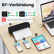 Laden Sie das Bild in den Galerie-Viewer, Kabelloser Bluetooth-Thermodrucker