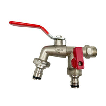 Laden Sie das Bild in den Galerie-Viewer, Zinklegierung Dual Outlet Wasserhahn für Gartenarbeit