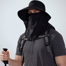 Laden Sie das Bild in den Galerie-Viewer, Herren-Sonnenhut mit breiter Krempe und abnehmbarer Gesichtsmaske