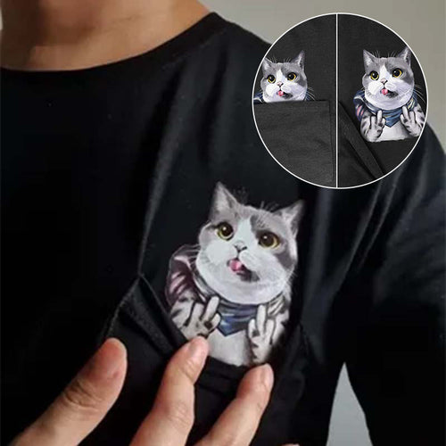 Taschen-Mittelfinger-Katzen-T-Shirt😾🖕