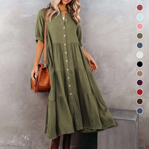 Midi-Hemdkleid mit Taschen