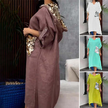 Laden Sie das Bild in den Galerie-Viewer, Fischschuppenkleid mit Kapuze und Pailletten