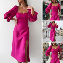 Laden Sie das Bild in den Galerie-Viewer, Geschlitztes Kleid mit Prinzessinnenärmeln