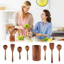 Laden Sie das Bild in den Galerie-Viewer, Besteckset aus Teakholz