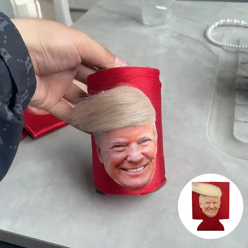 Lustige Dosen-Kühlerhüllen mit Trump-Haar