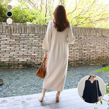 Laden Sie das Bild in den Galerie-Viewer, Lockeres Pulloverkleid mit Laternenärmeln