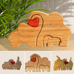 Holzpuzzle Elefantenfamilie