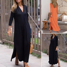 Laden Sie das Bild in den Galerie-Viewer, Elegantes, bequemes Kleid mit V-Ausschnitt
