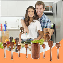 Laden Sie das Bild in den Galerie-Viewer, Besteckset aus Teakholz