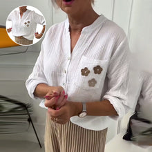 Laden Sie das Bild in den Galerie-Viewer, Lässige Bluse mit Blumendruck und Tasche