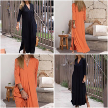 Laden Sie das Bild in den Galerie-Viewer, Elegantes, bequemes Kleid mit V-Ausschnitt