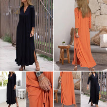 Laden Sie das Bild in den Galerie-Viewer, Elegantes, bequemes Kleid mit V-Ausschnitt