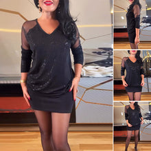 Laden Sie das Bild in den Galerie-Viewer, Sexy Mesh-Pailletten-Top mit V-Ausschnitt