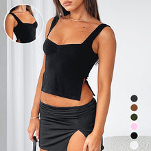 Laden Sie das Bild in den Galerie-Viewer, Unifarbenes Camisole mit quadratischem Halsausschnitt