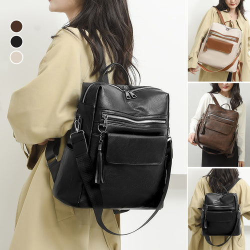Lässiger Damenrucksack aus weichem Leder