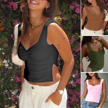 Laden Sie das Bild in den Galerie-Viewer, Unifarbenes Camisole mit quadratischem Halsausschnitt