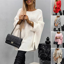 Laden Sie das Bild in den Galerie-Viewer, Eleganter gestrickter Cape-Pullover für Damen