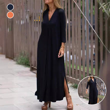 Laden Sie das Bild in den Galerie-Viewer, Elegantes, bequemes Kleid mit V-Ausschnitt
