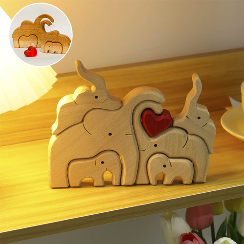 Holzpuzzle Elefantenfamilie
