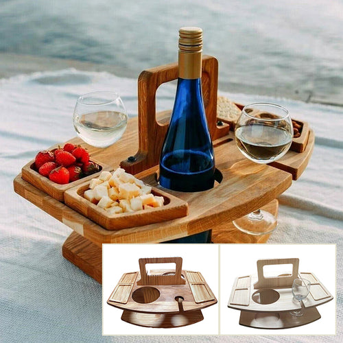 Tragbares Weinregal aus Holz