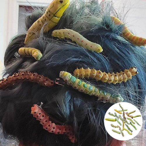 Handbemalte Raupen-Haarspange