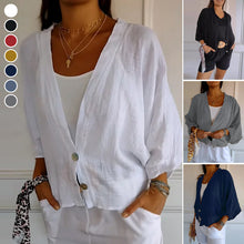 Laden Sie das Bild in den Galerie-Viewer, Locker sitzende lässige Strickjacke mit zwei Knöpfen