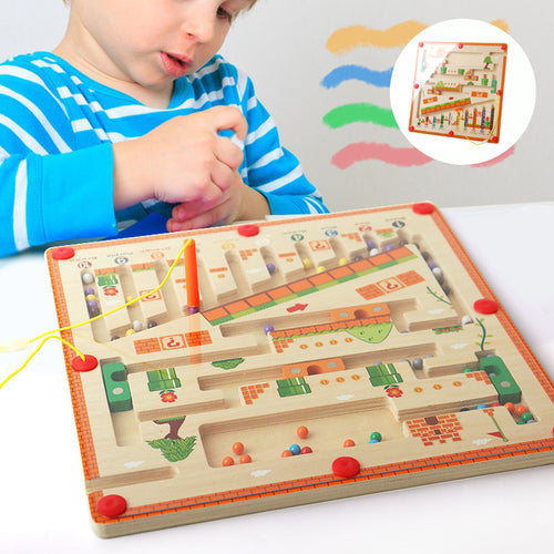 Zahlenlabyrinth aus Holz