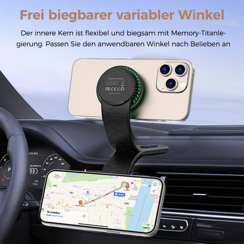 2-in-1 Zusammenklappbares Magnetisches Kabelloses Autoladegerät