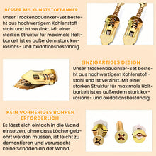 Laden Sie das Bild in den Galerie-Viewer, Trockenbau-Spreizdübel + hochfeste Zinkschrauben im Set (100 Stück)