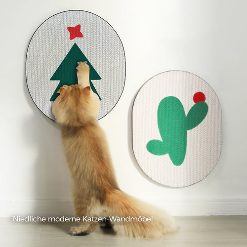 Farbiger, flacher Katzenkratzbaum zur Wandmontage