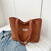 Laden Sie das Bild in den Galerie-Viewer, Cordsamt-Tasche mit großem Fassungsvermögen