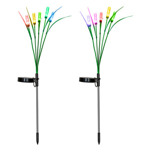2 Packungen Schilf-Solar-Gartenlichter