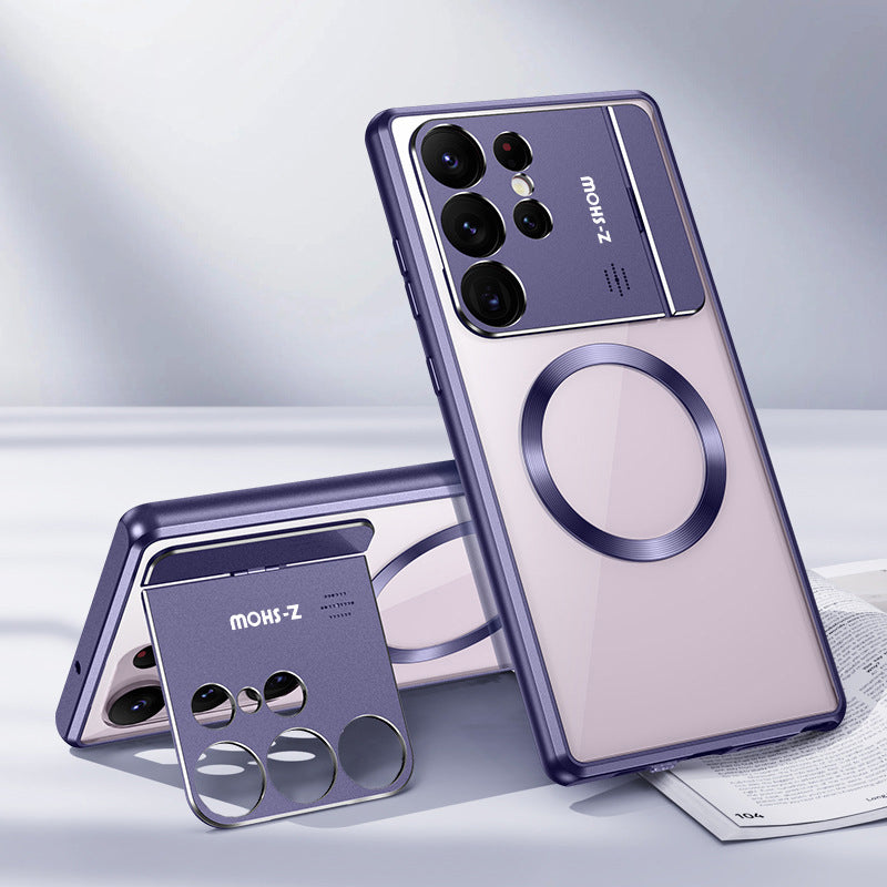 Magnetische Handyhülle mit Spiegelschutzständer für Samsung