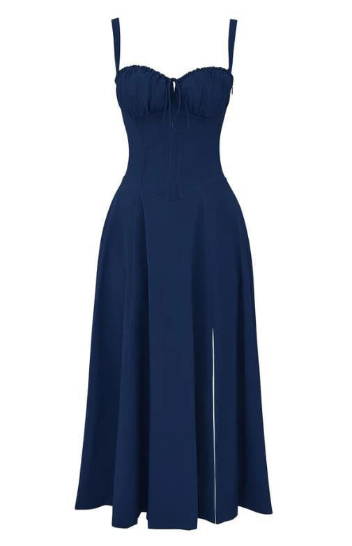 Trägerkleid mit tiefem Rückenausschnitt