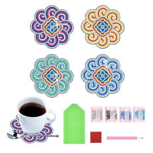 Untersetzer mit Diamantbemalung (Mandala)