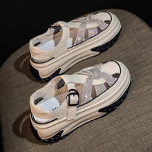 Laden Sie das Bild in den Galerie-Viewer, Sportliche Sandalen mit Künstliche Diamanten