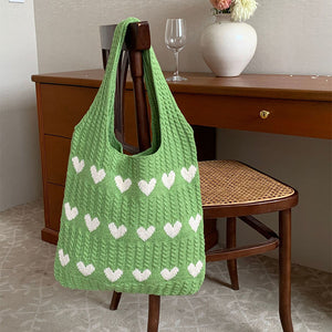Herz-Schulter-Stricktasche