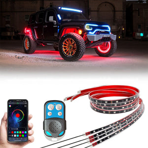 Bunte Lichtleisten für Auto-Chassis (4 Stück)