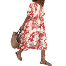 Laden Sie das Bild in den Galerie-Viewer, Lässig bedrucktes Patchworkkleid