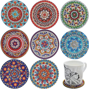 Untersetzer mit Diamantbemalung (Mandala)