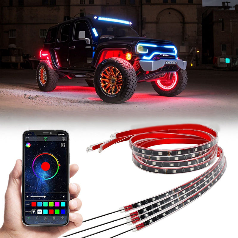 Bunte Lichtleisten für Auto-Chassis (4 Stück)