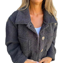 Laden Sie das Bild in den Galerie-Viewer, Einreihige Plüschjacke mit Revers