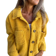 Laden Sie das Bild in den Galerie-Viewer, Einreihige Plüschjacke mit Revers