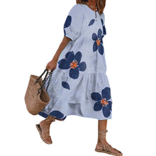 Laden Sie das Bild in den Galerie-Viewer, Lässig bedrucktes Patchworkkleid