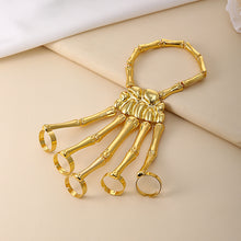 Laden Sie das Bild in den Galerie-Viewer, Totenkopf-Knochen-Ring-Armband