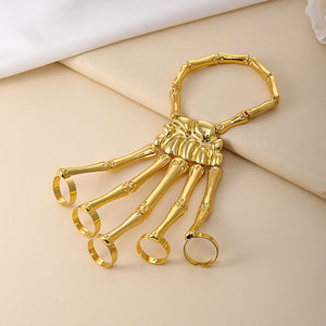 Totenkopf-Knochen-Ring-Armband